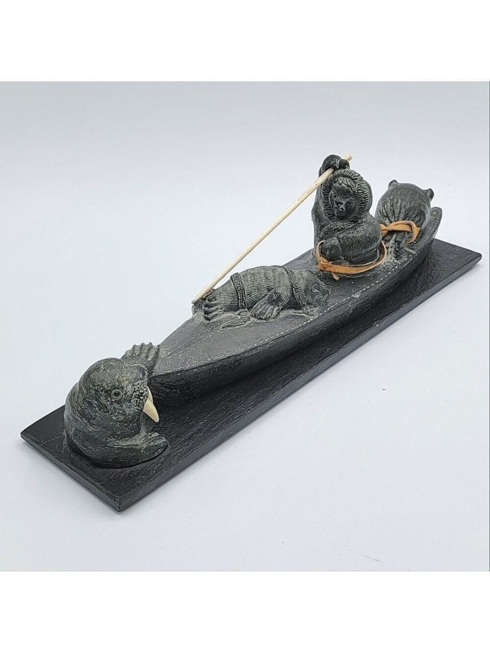 Wolf Originals Inuit Sculpture Boat Hunting #1971